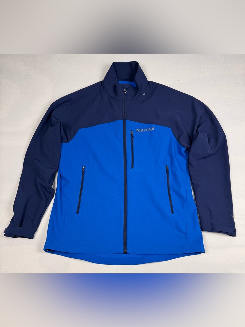 NWOT Marmot Bero M3 Softshell Full Zip Jacket Blue Windproof Men’s XL